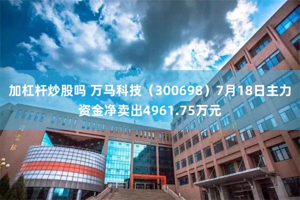 加杠杆炒股吗 万马科技（300698）7月18日主力资金净卖出4961.75万元