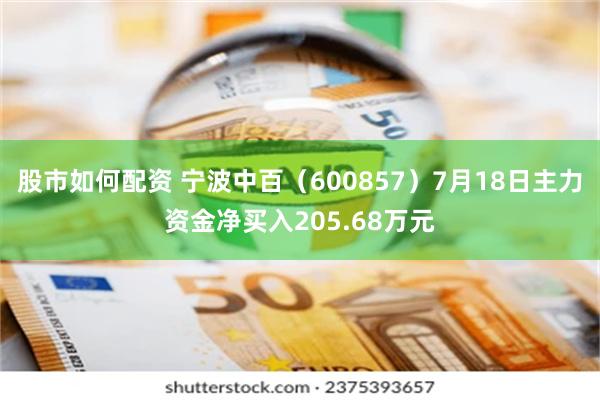 股市如何配资 宁波中百（600857）7月18日主力资金净买入205.68万元