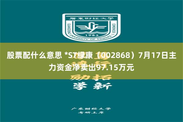 股票配什么意思 *ST绿康（002868）7月17日主力资金净卖出97.15万元