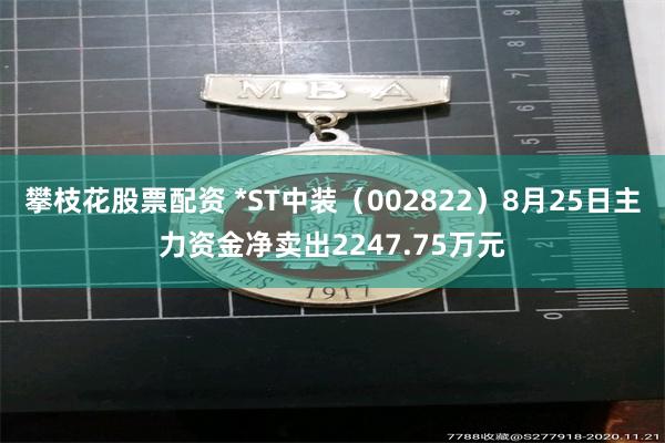 攀枝花股票配资 *ST中装（002822）8月25日主力资金净卖出2247.75万元