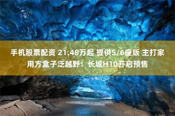 手机股票配资 21.48万起 提供5/6座版 主打家用方盒子泛越野！长城H10开启预售