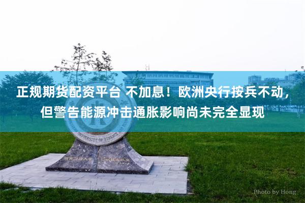 正规期货配资平台 不加息！欧洲央行按兵不动，但警告能源冲击通胀影响尚未完全显现